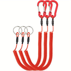 Retractable Safety Coiled Lanyard with Carabiner Clip
