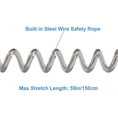 Retractable Safety Coiled Lanyard with Carabiner Clip