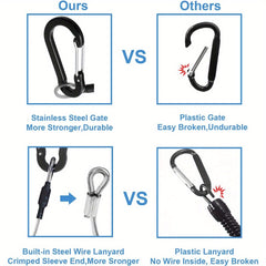 Retractable Safety Coiled Lanyard with Carabiner Clip