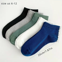 Men's Ankle Socks Breathable Sports Solid Socks