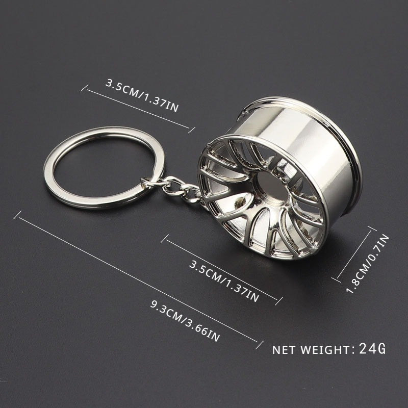 Car Wheels Model Keychain Metal Charms Key Ring Gift