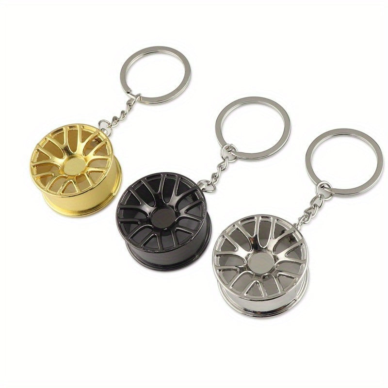 Car Wheels Model Keychain Metal Charms Key Ring Gift