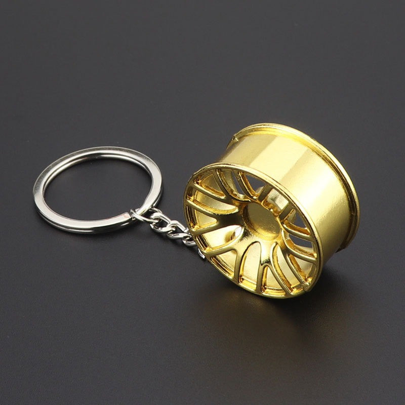 Car Wheels Model Keychain Metal Charms Key Ring Gift