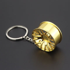 Car Wheels Model Keychain Metal Charms Key Ring Gift