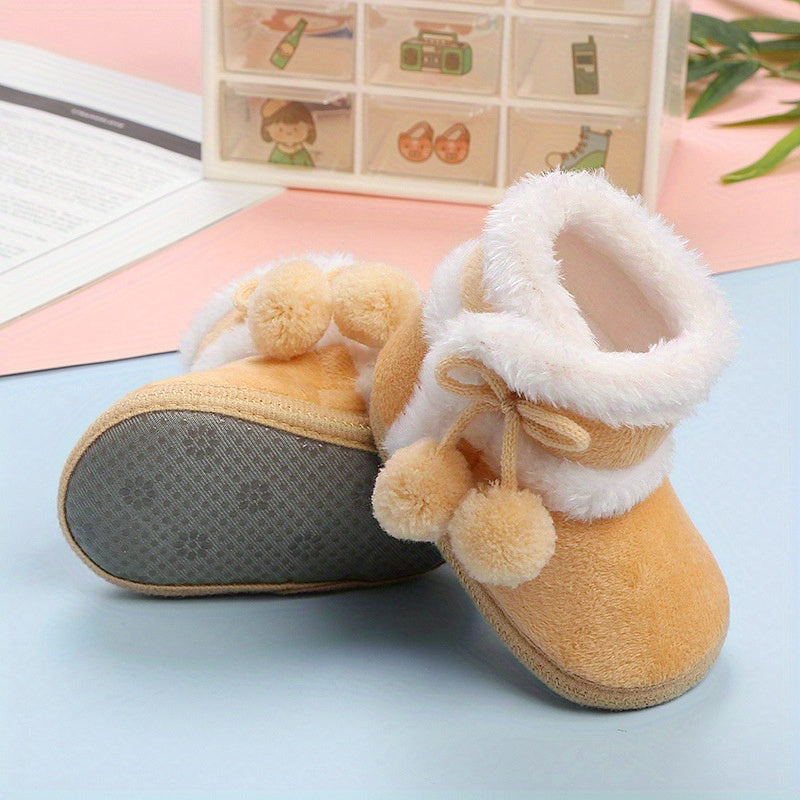 Soft Warm Fleece Baby Girl Boots for Winter