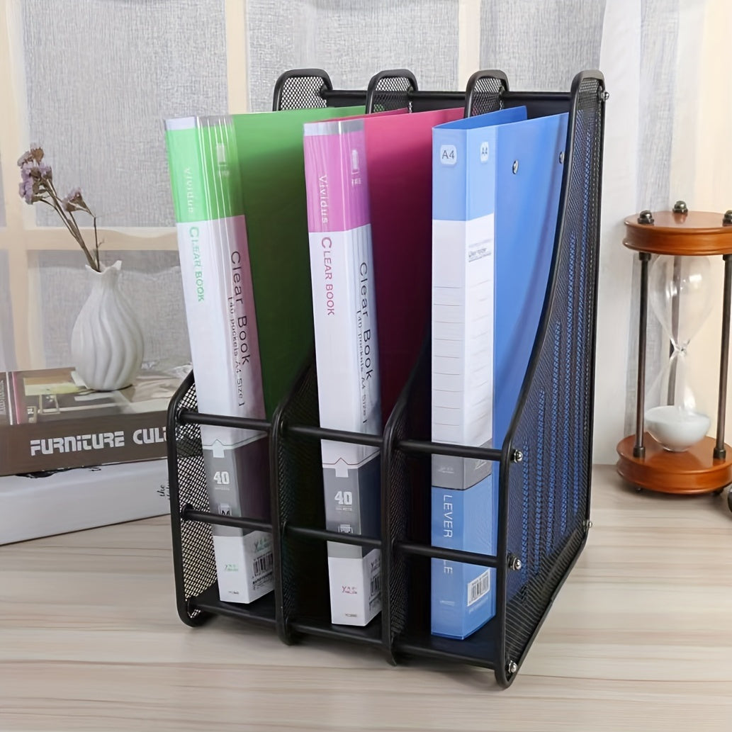 Metal File Holder Magazine Organizer Desktop Document Folder Holder