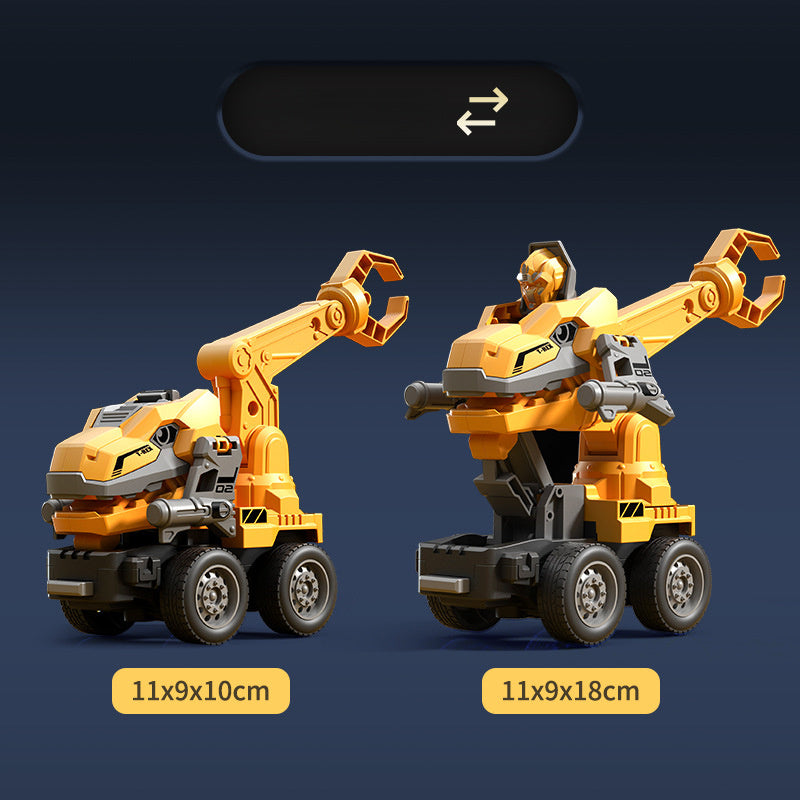 Deformation Dinosaur Engineering Vehicle Robot Car Man Toy Set