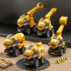 Deformation Dinosaur Engineering Vehicle Robot Car Man Toy Set