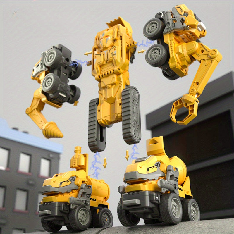Deformation Dinosaur Engineering Vehicle Robot Car Man Toy Set