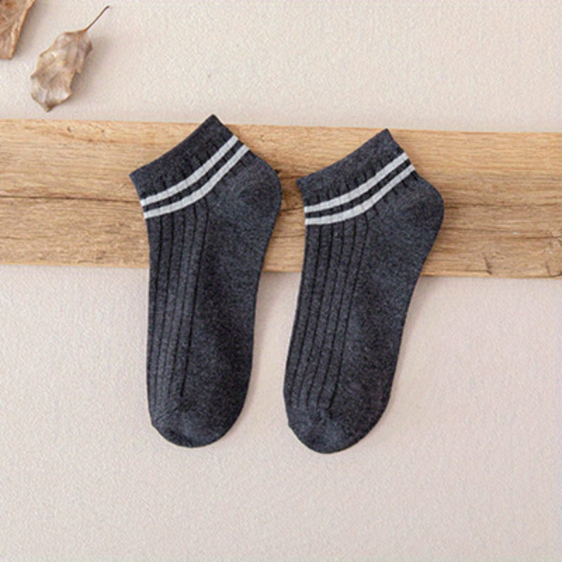 5 Pairs Striped Ankle Socks for Men