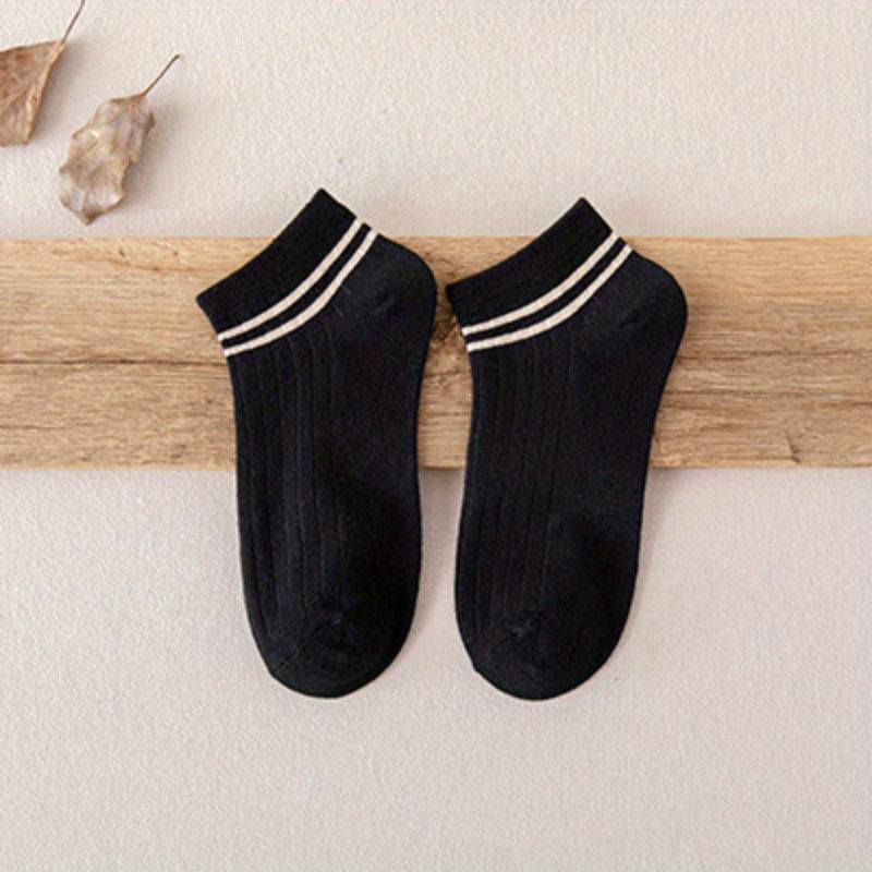 5 Pairs Striped Ankle Socks for Men
