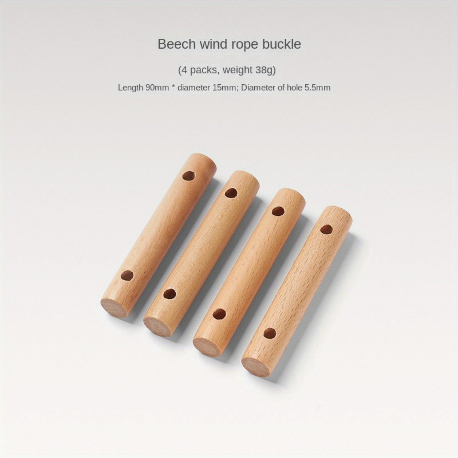 4pcs Beech Double Eye Wind Rope Buckles Camping Tent Canopy Fixing Buckle