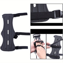 Adjustable Archery Arm Guards 3 Strap Forearm Protector Bow Armguard