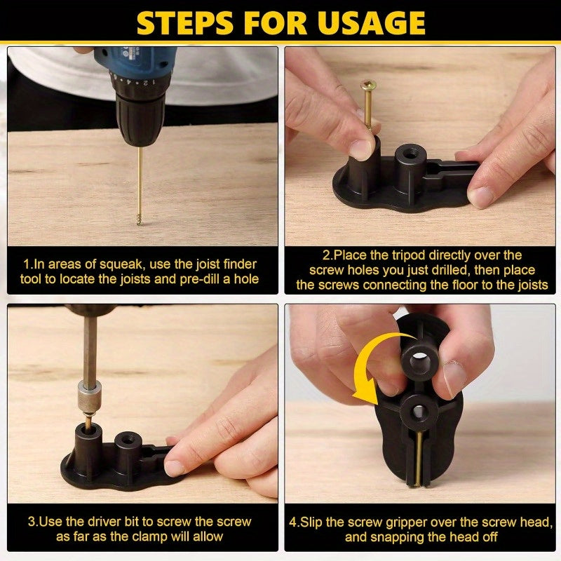 Dreyoo Squeaky Floor Repair Kit - Eliminates Floor Squeak - Fits Carpet & Hardwo