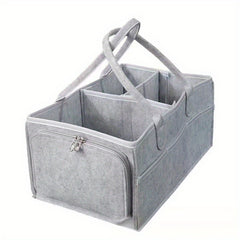 Diaper Caddy Organizer Car Storage Bag Felt Diaper Storage Bag with Zipper Side