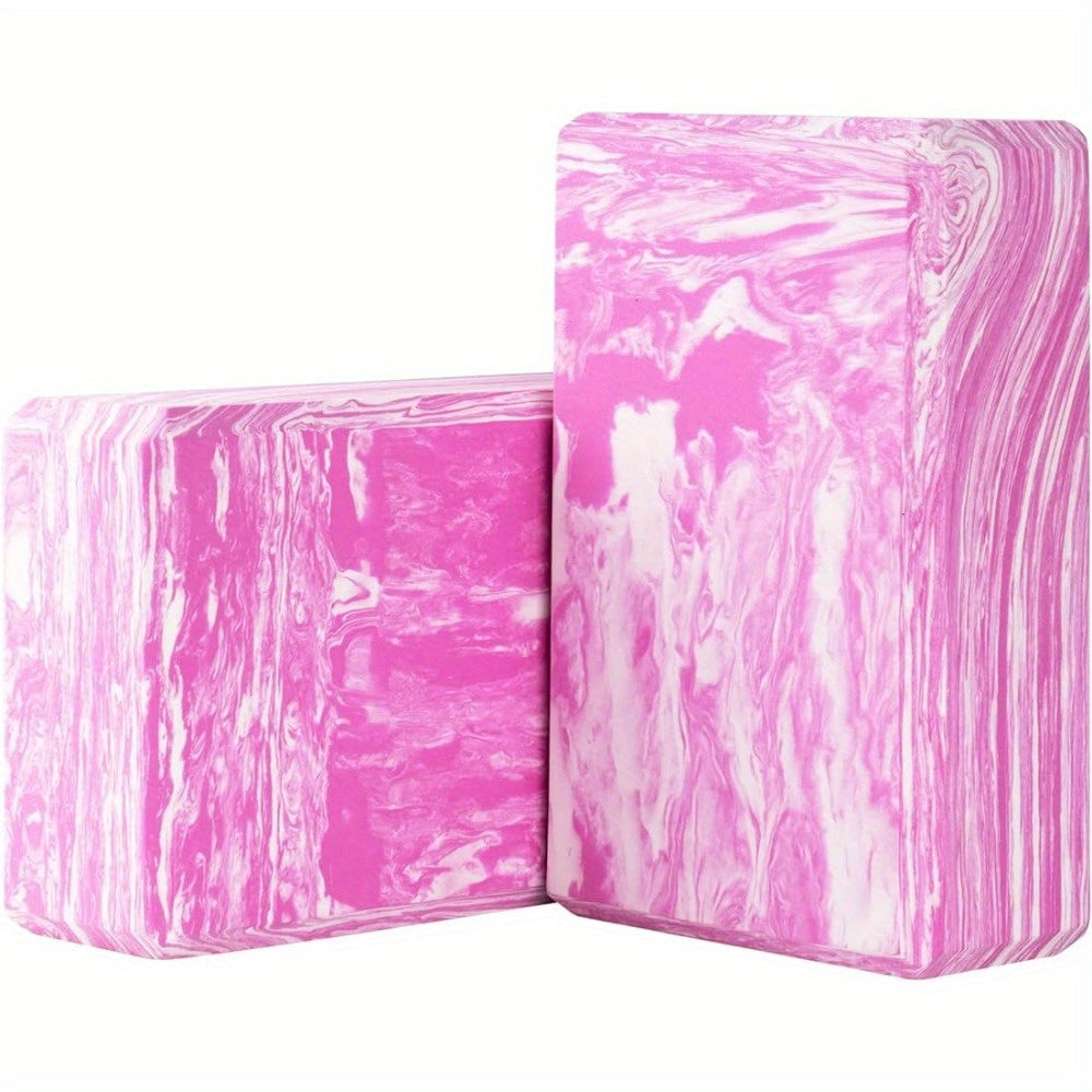 2pcs Striped Yoga Blocks Non slip Fitness Bricks 9inx6inx3in