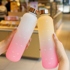 976ml Large Capacity Frosted Water Cup with Time Scale for Fitness Travel