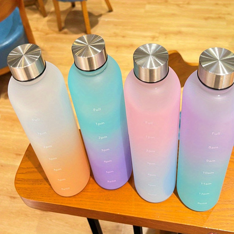 976ml Large Capacity Frosted Water Cup with Time Scale for Fitness Travel