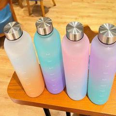 976ml Large Capacity Frosted Water Cup with Time Scale for Fitness Travel