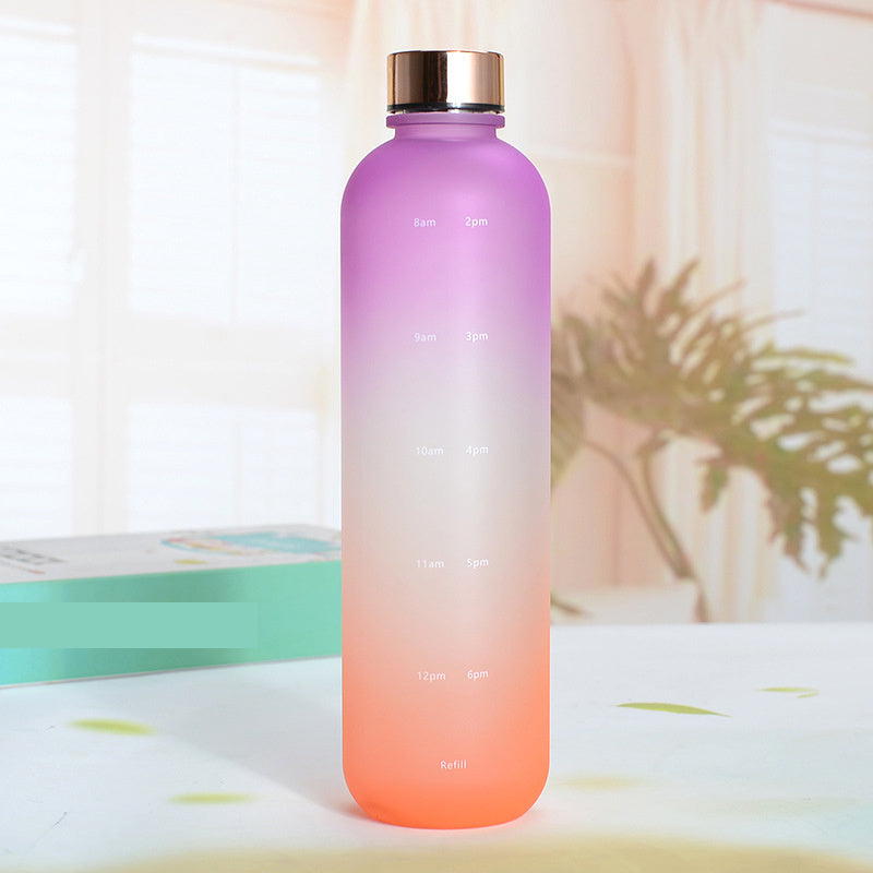 976ml Large Capacity Frosted Water Cup with Time Scale for Fitness Travel