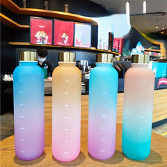 976ml Large Capacity Frosted Water Cup with Time Scale for Fitness Travel