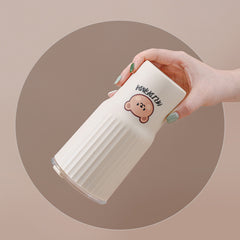 1pc Bear Water Cup Portable Plastic Water Cup Office Tea Cup Car Coffee Cup