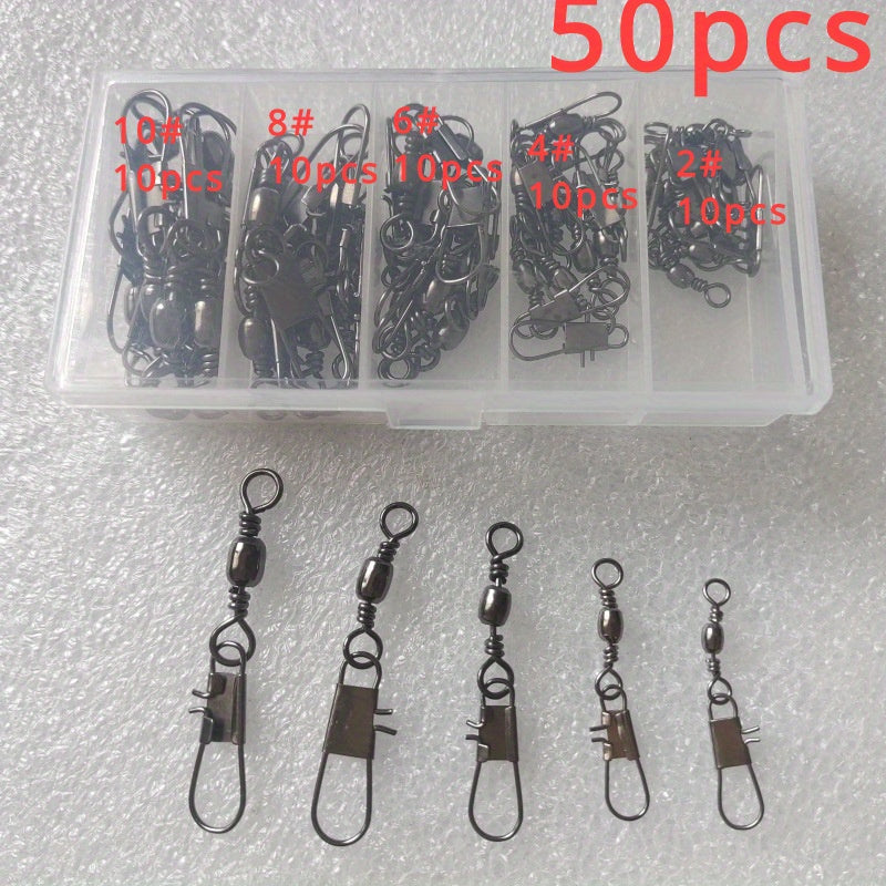 Fishing Ball Bearing Swivels With Snaps Strong and Durable Fishing Accessories