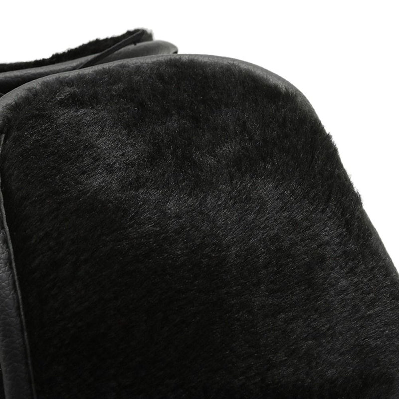 Men's Leather Baseball Cap With Earflaps Winter Warm Hat