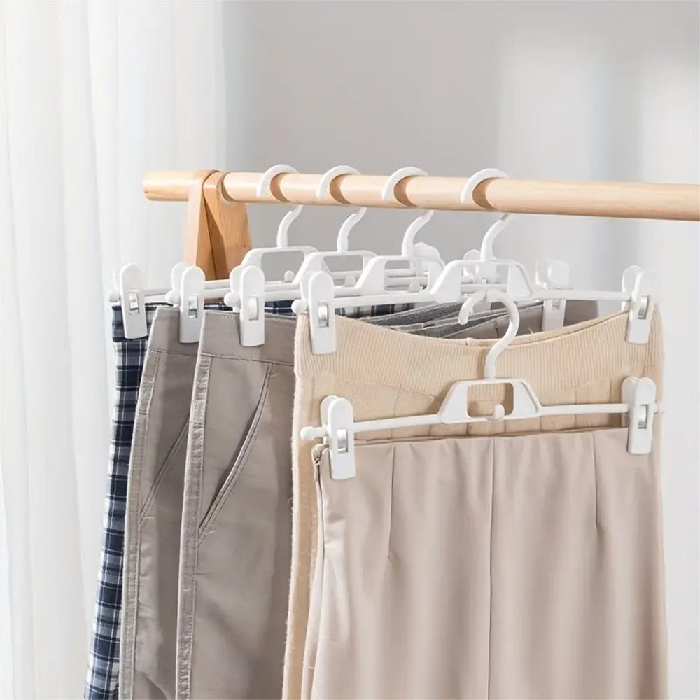 Pants Drying Hangers 2 Clips Clothes Storage Organizer