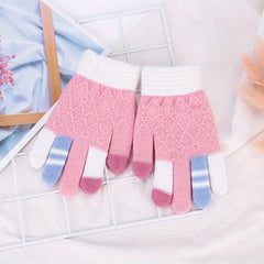 Autumn Winter Cartoon Gloves Boys Girls Knitted Touch Screen Warm Gloves