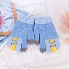 Autumn Winter Cartoon Gloves Boys Girls Knitted Touch Screen Warm Gloves