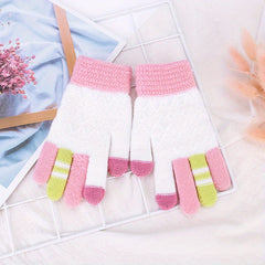Autumn Winter Cartoon Gloves Boys Girls Knitted Touch Screen Warm Gloves