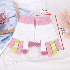 Autumn Winter Cartoon Gloves Boys Girls Knitted Touch Screen Warm Gloves