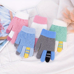 Autumn Winter Cartoon Gloves Boys Girls Knitted Touch Screen Warm Gloves