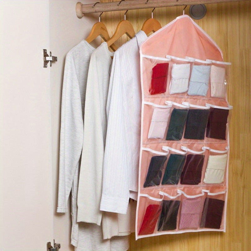 Hanging Underwear Bag Grids Storage Pockets Bras House Organizer