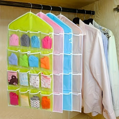 Hanging Underwear Bag Grids Storage Pockets Bras House Organizer