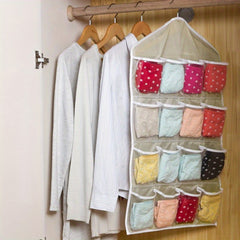 Hanging Underwear Bag Grids Storage Pockets Bras House Organizer