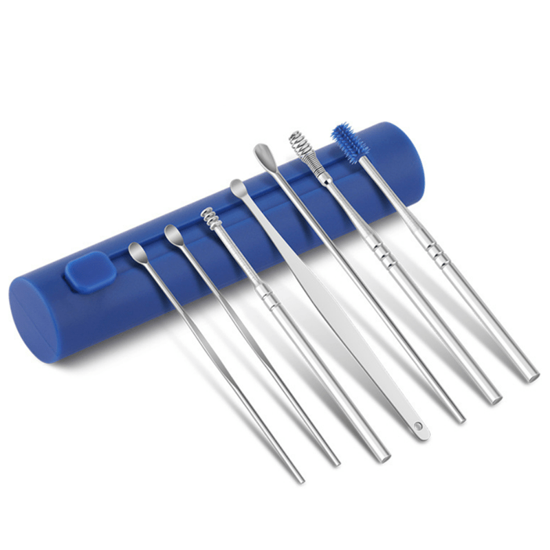 7pcs Ear Digging Spoons Spring Ear Tools Spiral Ear Cleaner