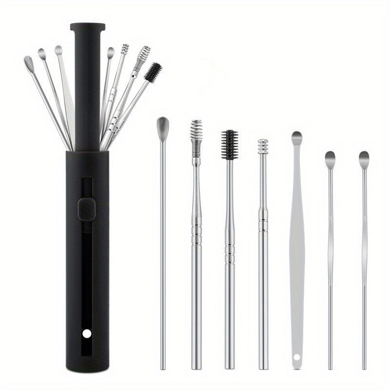7pcs Ear Digging Spoons Spring Ear Tools Spiral Ear Cleaner