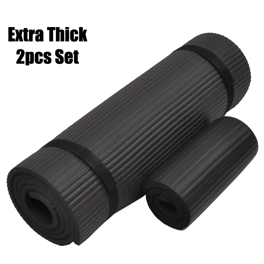 High Density Non-slip Yoga Mat Extra Thick Soft Fitness Mat with Carrying Strap