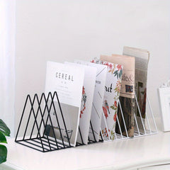 Small Bookshelf Triangle Rack Iron Storage Fresh Wind Small Magazine Book Storag