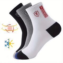 3 Pairs Men's Athletic Crew Socks
