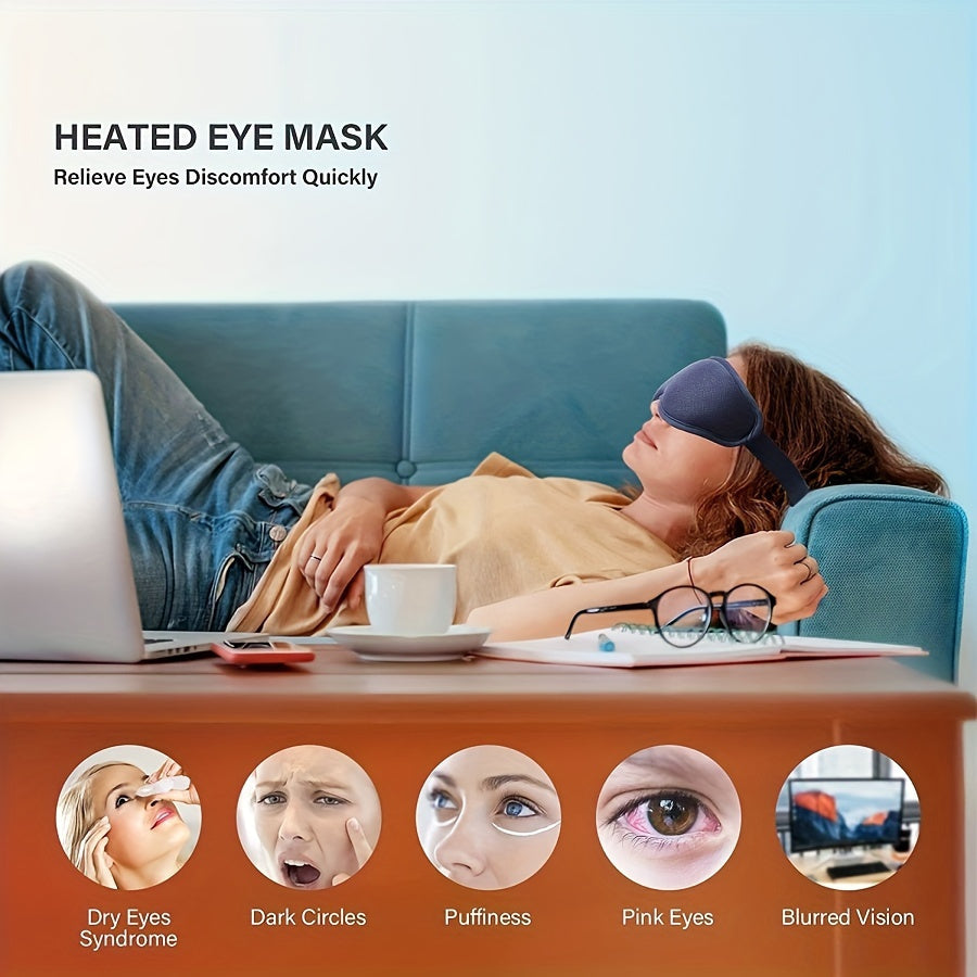 USB Heated Eye Mask Warm Eye Compression Heating Pad for Sleep Dry Eye
