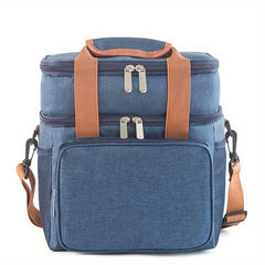 Double Layer Lunch Bag Crossbody Large Capacity Insulation Bag