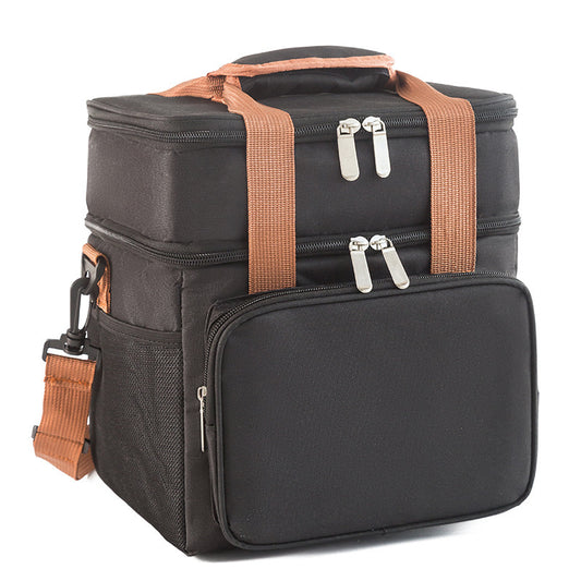 Double Layer Lunch Bag Crossbody Large Capacity Insulation Bag