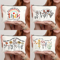 Teach Love Watch Grow Print Cosmetic Bag Makeup Pouch Travel Christmas Gift