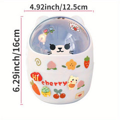 Mini Desktop Trash Can with Lid for Home and Office Storage