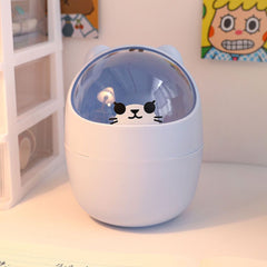 Mini Desktop Trash Can with Lid for Home and Office Storage