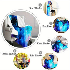 Dragon Printing Art Blanket Flannel Warm Throw Blanket for Bedroom