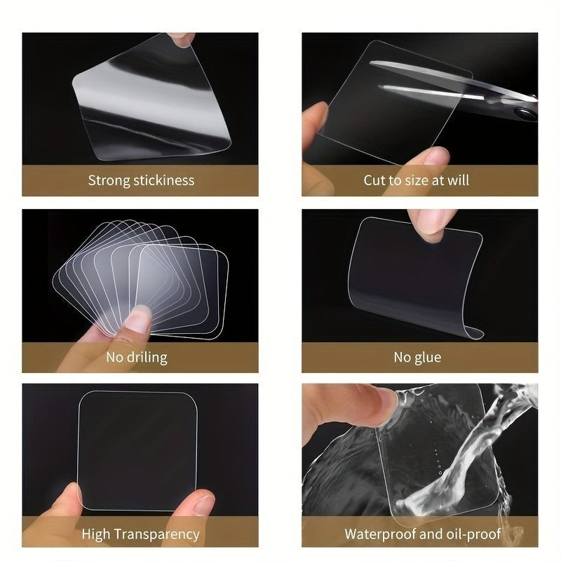 5pcs Double-sided Adhesive Sheet Bathroom Kitchen Hook Adhesive